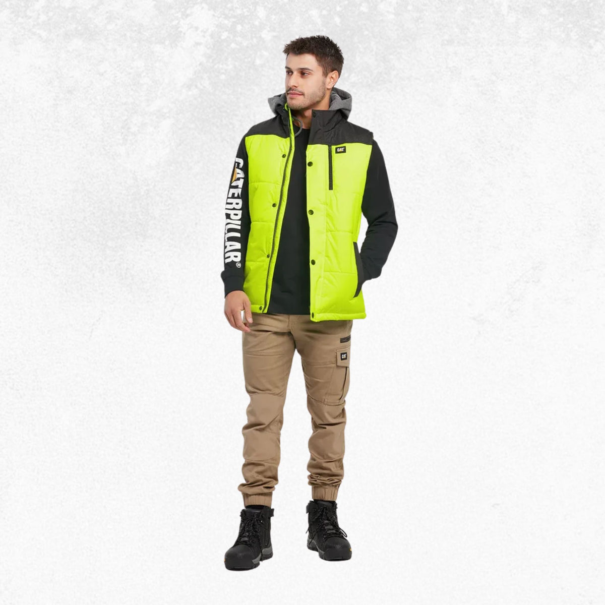 CAT Hi Vis Hooded Work Vest