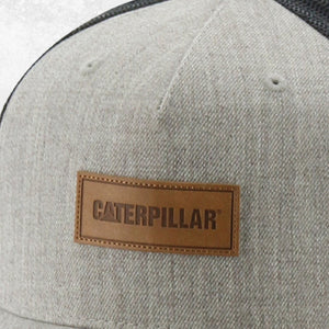 CAT Caterpillar Patch Flat Bill Cap Light Heather Grey 2