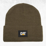 CAT Label Cuff Beanie Army Moss 1