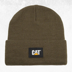 CAT Label Cuff Beanie Army Moss 1
