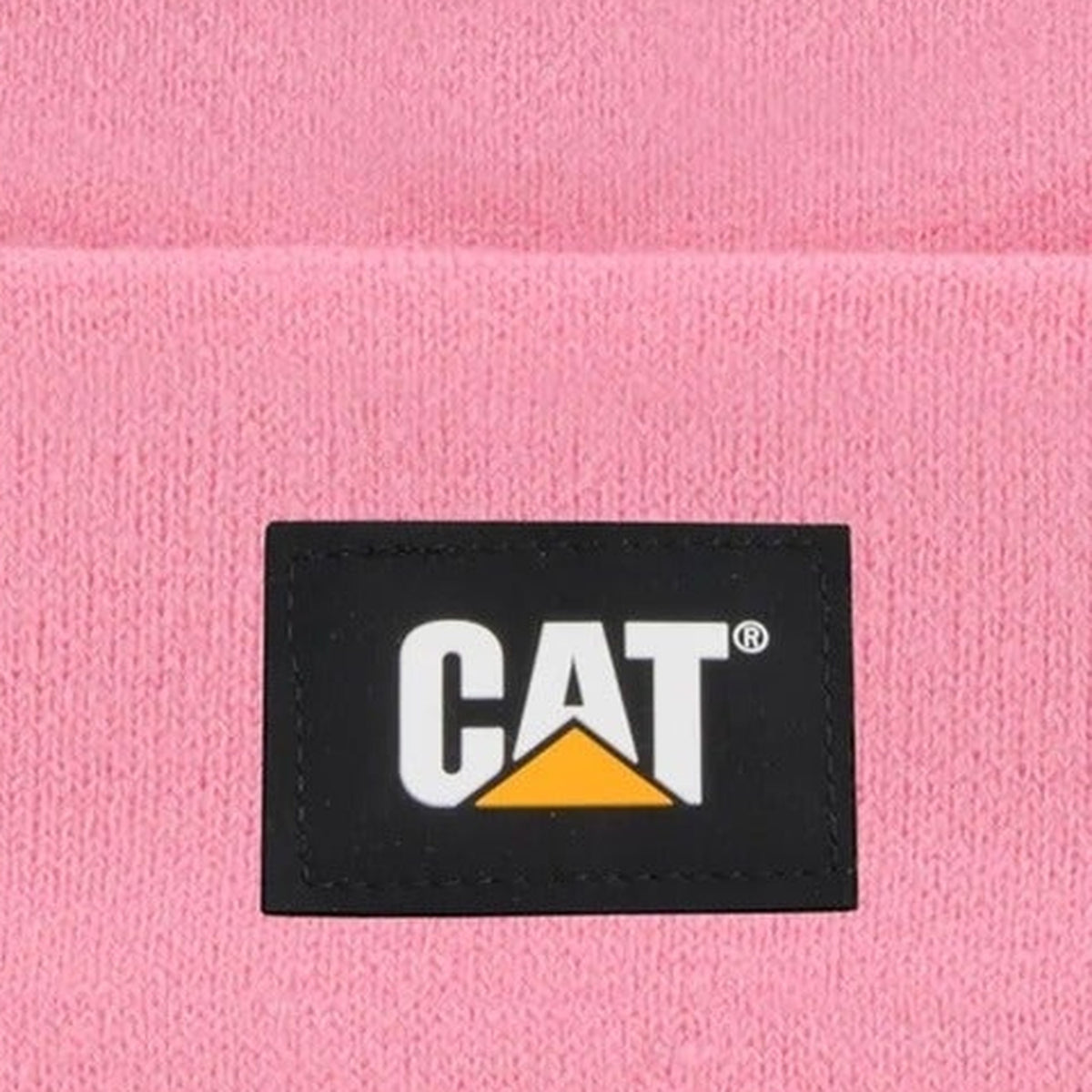 CAT Label Cuff Beanie Pink 2