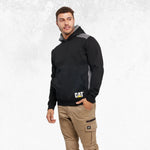 CAT Logo Panel Hooded Sweatshirt Black 1