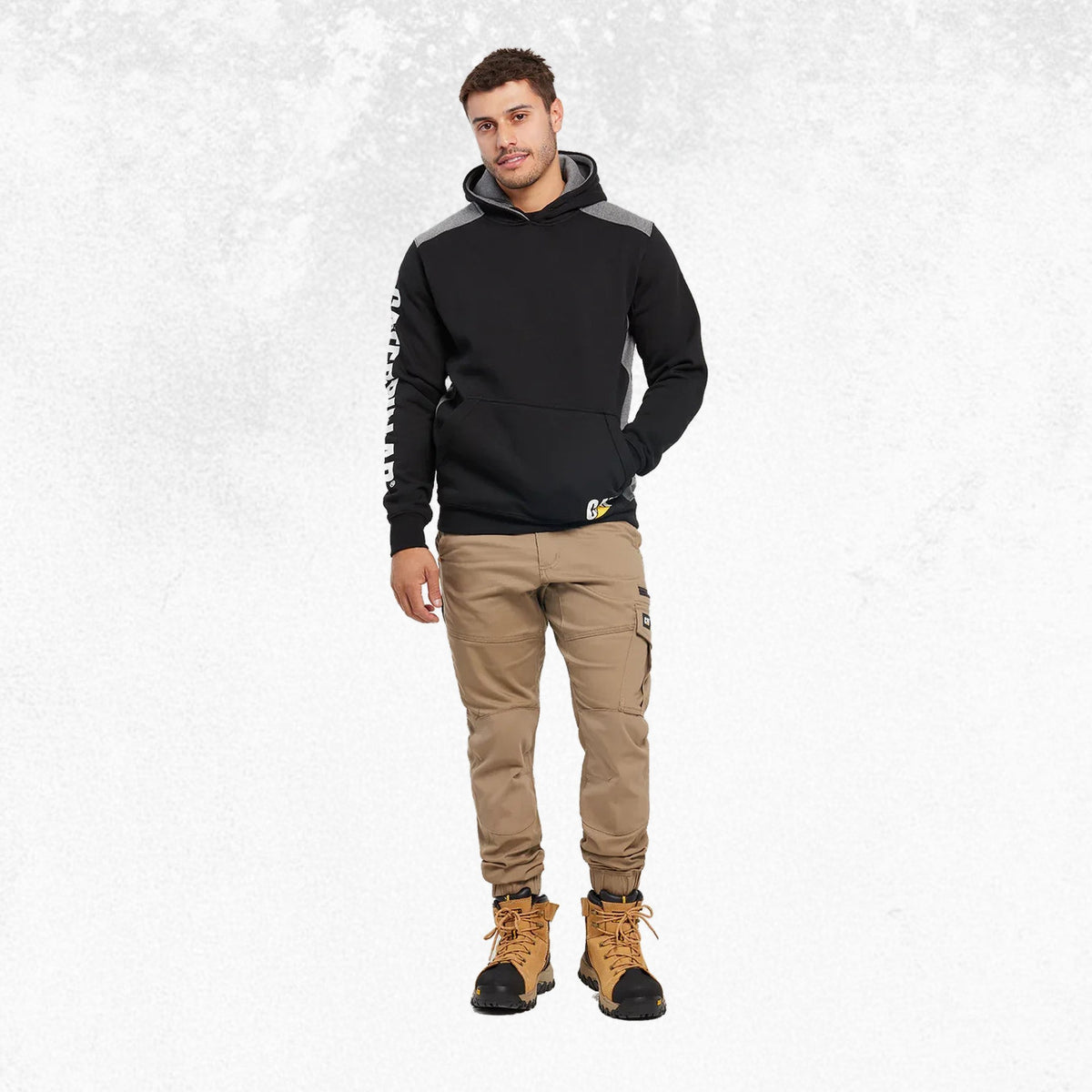 CAT Logo Panel Hooded Sweatshirt Black 4