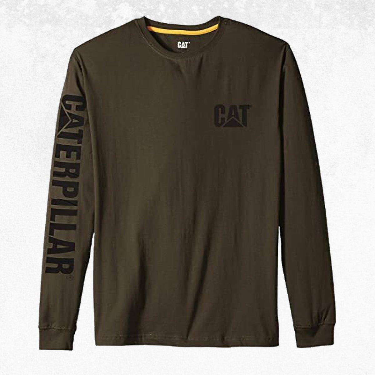 CAT Trademark Banner Long Sleeve Tee Army Moss 1