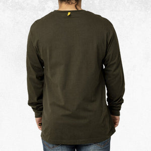 CAT Trademark Banner Long Sleeve Tee Army Moss 3