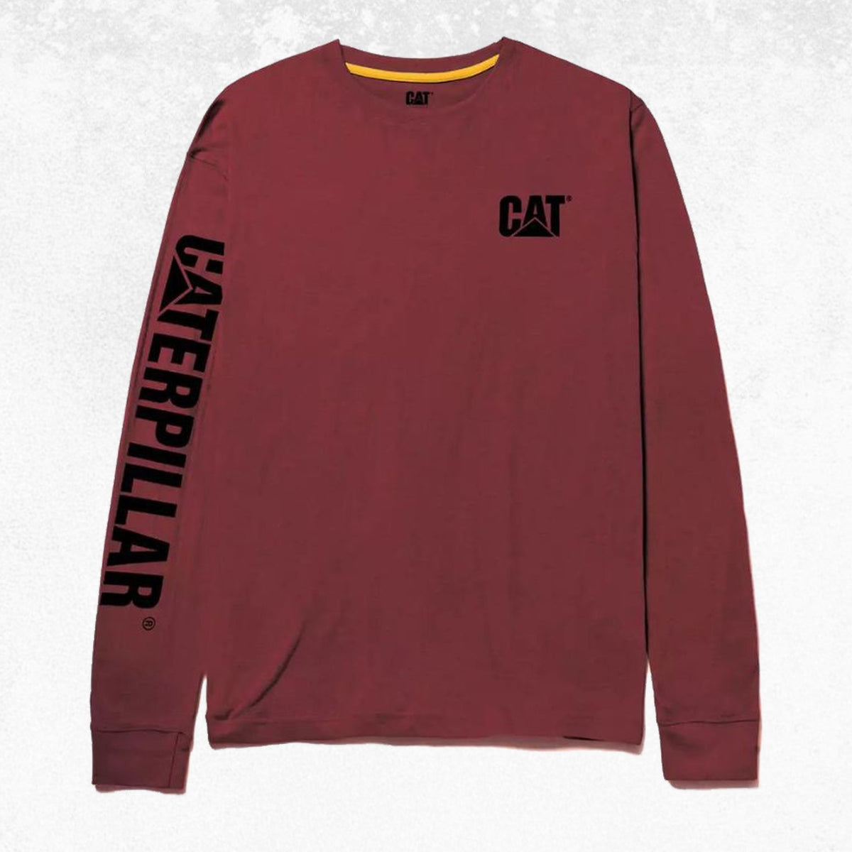 CAT Trademark Banner Long Sleeve Tee Brick Heather 1