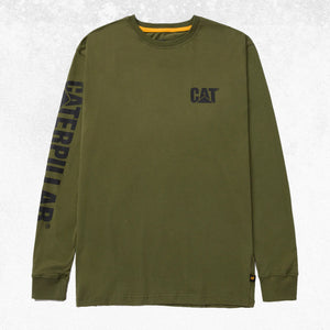 CAT Trademark Banner Long Sleeve Tee Chive 1