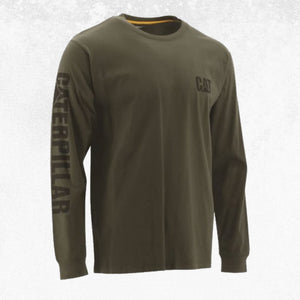 CAT Trademark Banner Long Sleeve Tee Chive 2