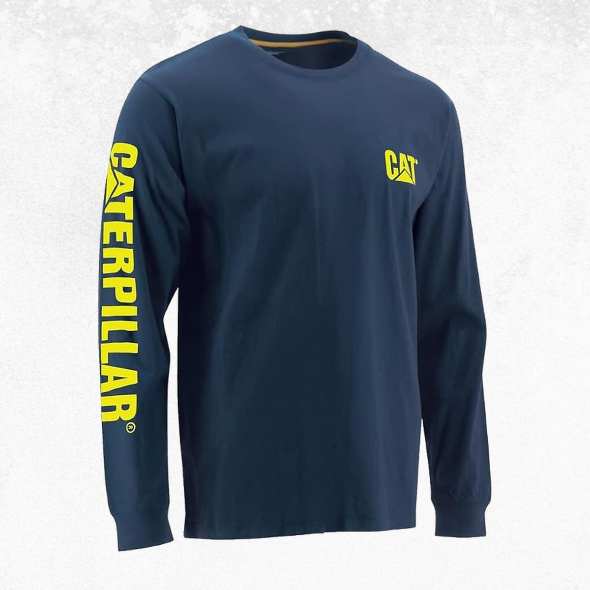 CAT Trademark Banner Long Sleeve Tee Detroit Blue Hi-Vis Yellow 2