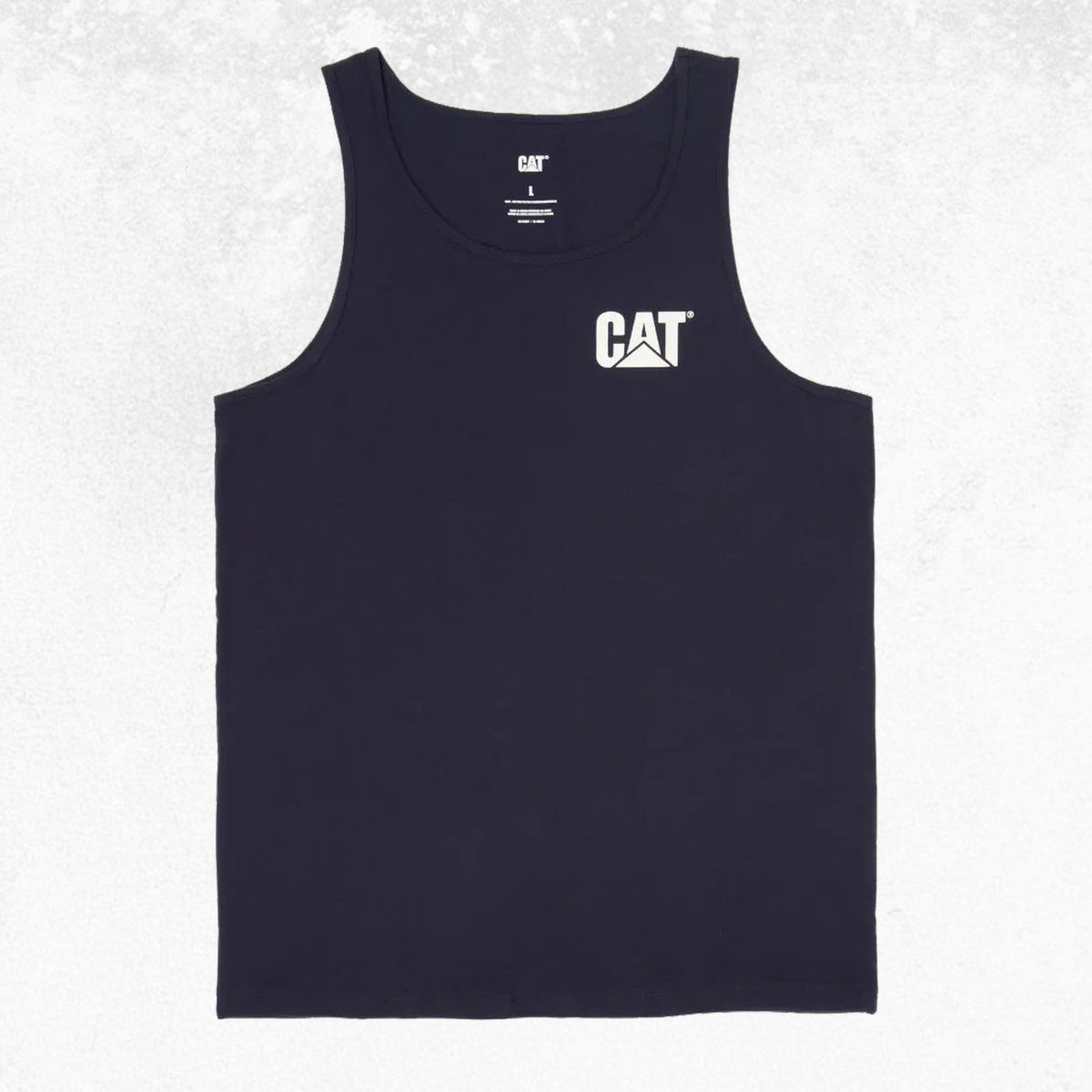 CAT Trademark Singlet Navy 1