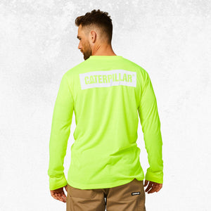 CAT Triton Block Hi Vis Long Sleeve Tee Hi Vis Yellow 3
