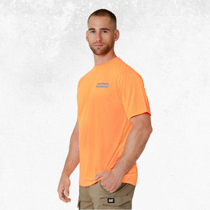 CAT Triton Block Short Sleeve Tee Hi Vis Orange 2