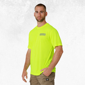CAT Triton Block Short Sleeve Tee Hi Vis Yellow 2