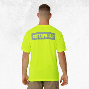 CAT Triton Block Short Sleeve Tee Hi Vis Yellow 3