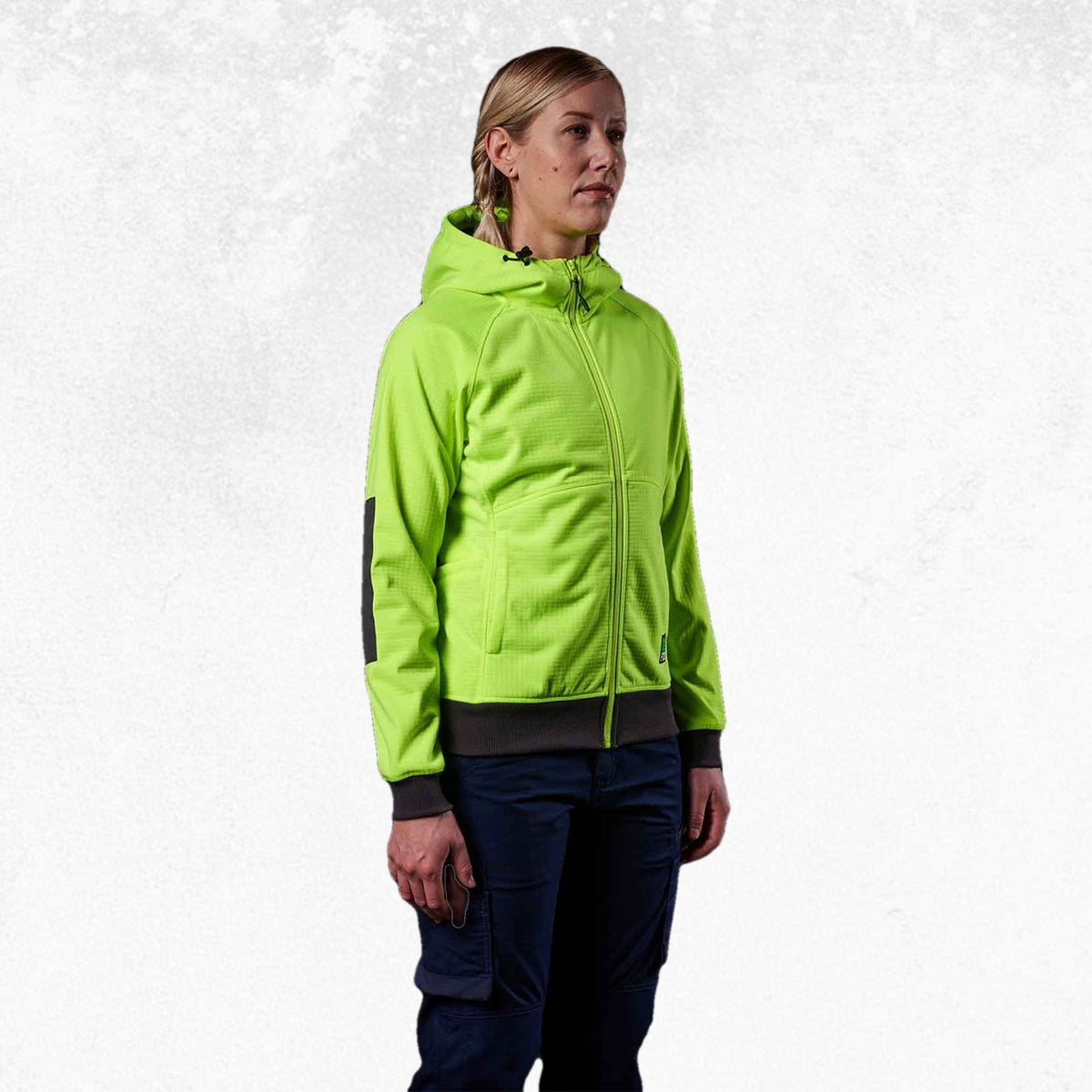 FXD WF-3W Women's Work Fleece Hoodie Hi Vis Yellow 3