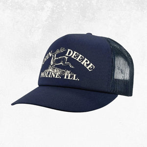 John Deere 5 Panel Trucker Cap with Printed Vintage Logo