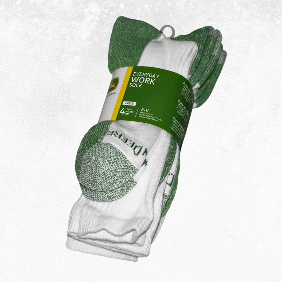 John Deere JD Crew 4 Pack Work Socks