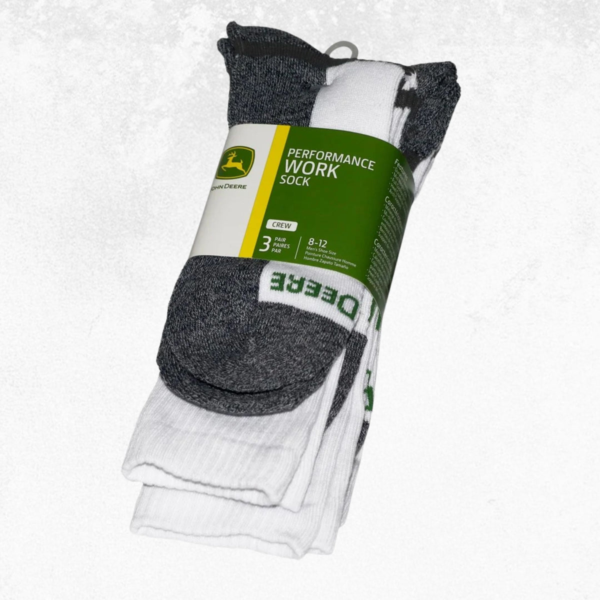 John Deere JD Crew Work Sock - 3 Pack
