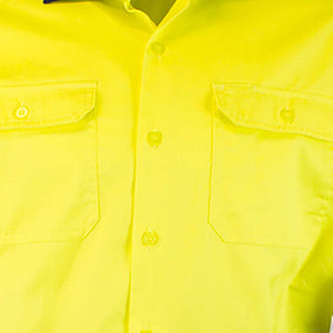 Tough Inc Hi Vis Long Sleeve Drill Shirts Yellow