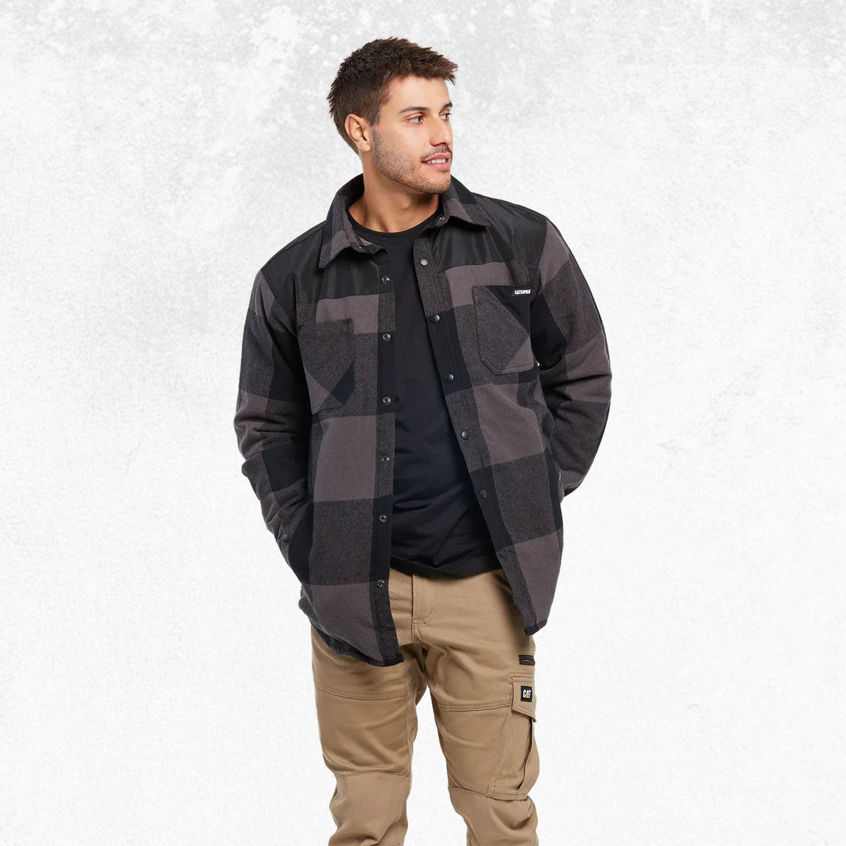 CAT Block Insulated Shirt Jacket Pitch Black 1