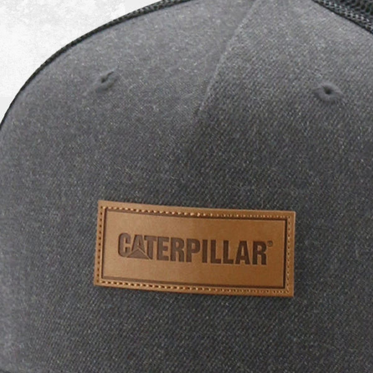 CAT Caterpillar Patch Flat Bill Cap Charcoal Heather 3