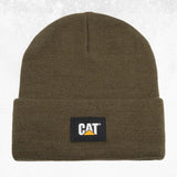 CAT Label Cuff Beanie Army Moss 1