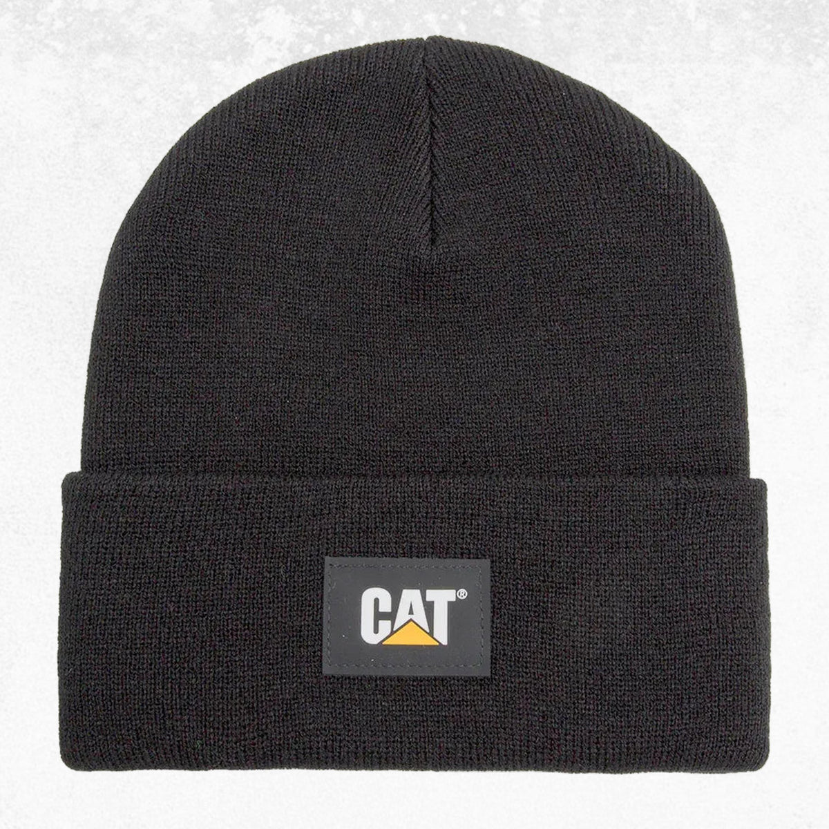 CAT Label Cuff Beanie Black 1