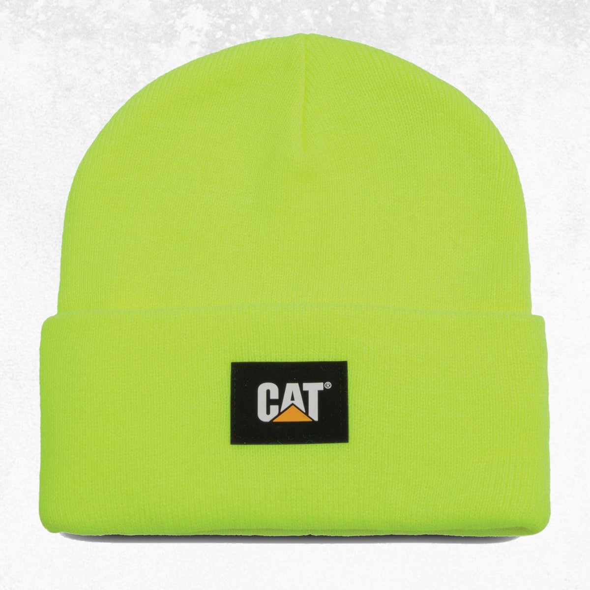 CAT Label Cuff Beanie Hi Vis Yellow 1