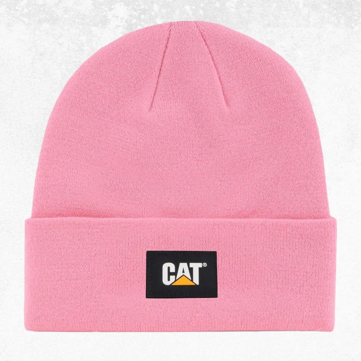 CAT Label Cuff Beanie Pink 1