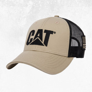 CAT Logo Flag Cap Khaki 1