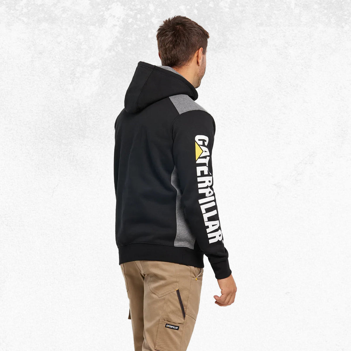 CAT Logo Panel Hooded Sweatshirt Black 3