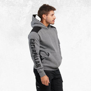 CAT Logo Panel Hooded Sweatshirt Dark Heather 2