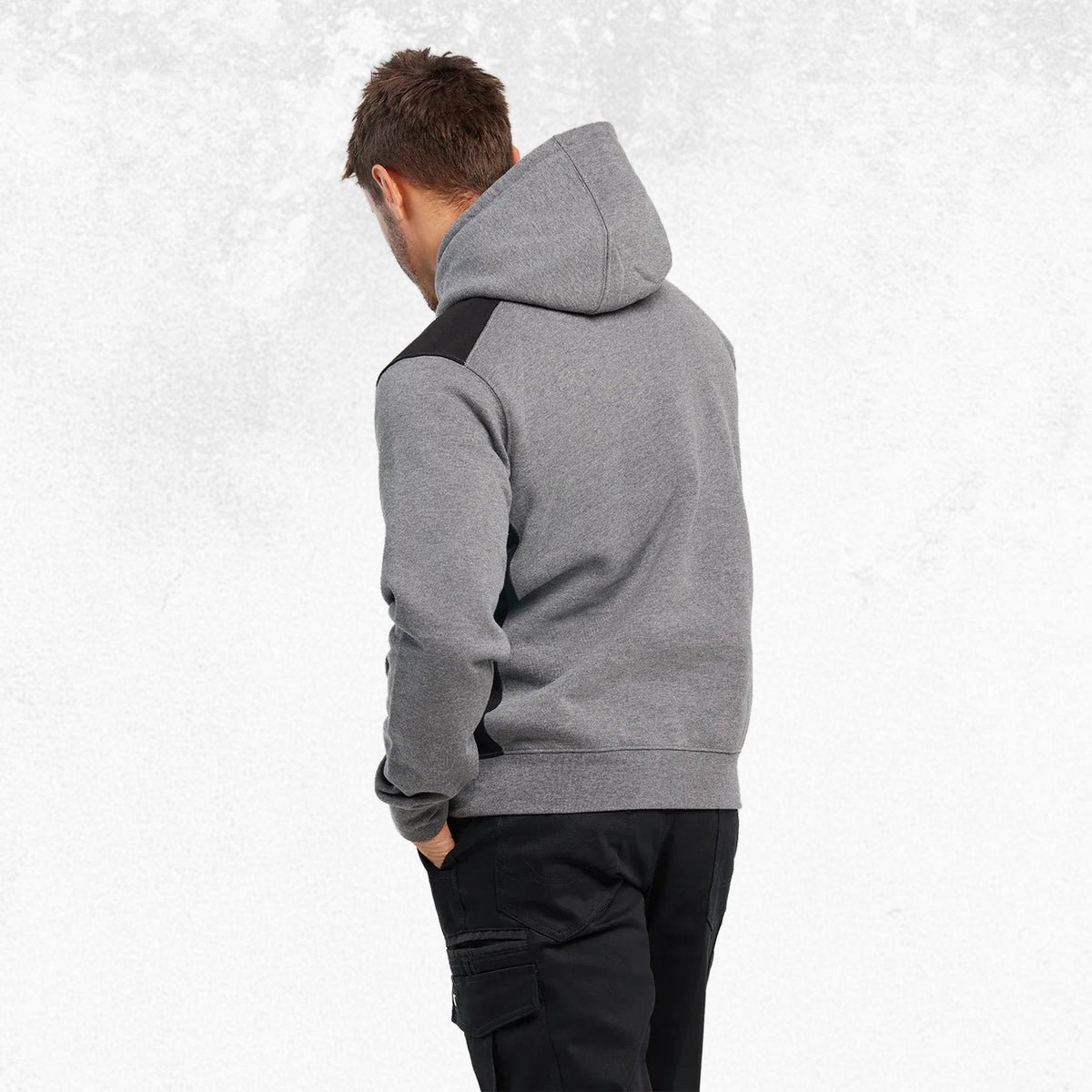 CAT Logo Panel Hooded Sweatshirt Dark Heather 3