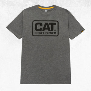 CAT Men's Diesel Power Tee Dark Heather Grey-Black 1