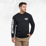 CAT Trademark Banner Long Sleeve Tee Black 1