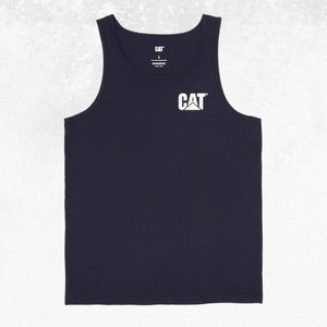 CAT Trademark Singlet Navy 1