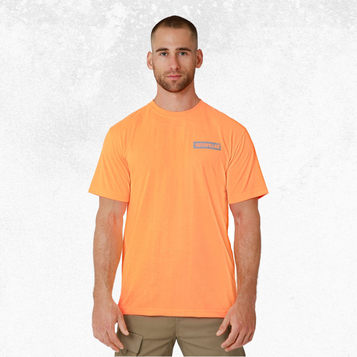 CAT Triton Block Short Sleeve Tee Hi Vis Orange 1