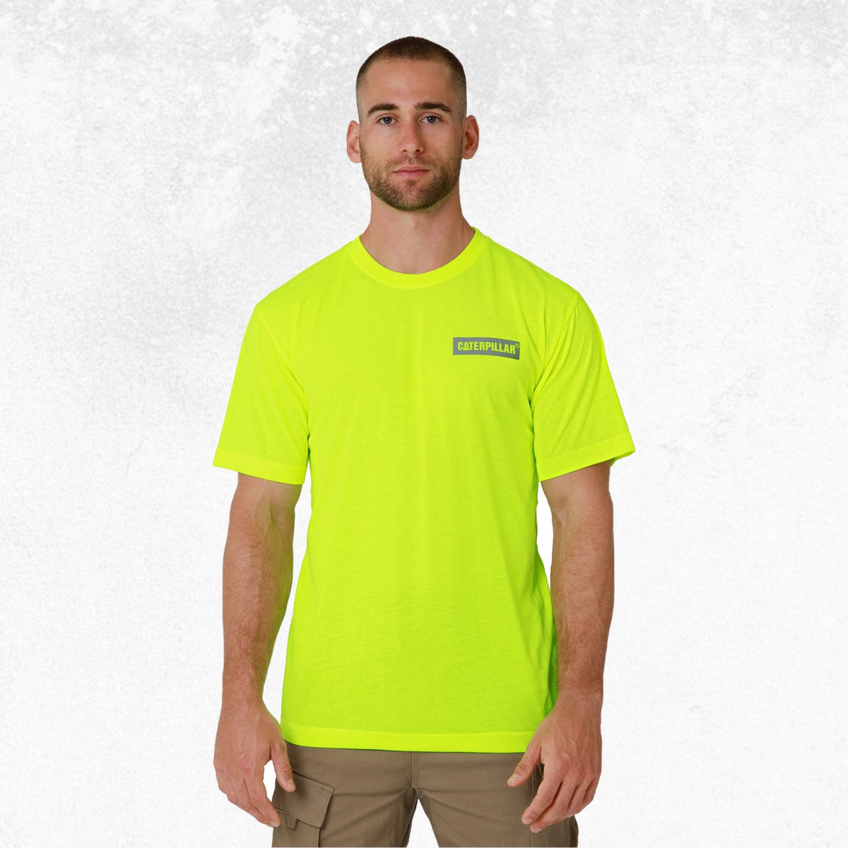 CAT Triton Block Short Sleeve Tee Hi Vis Yellow 1
