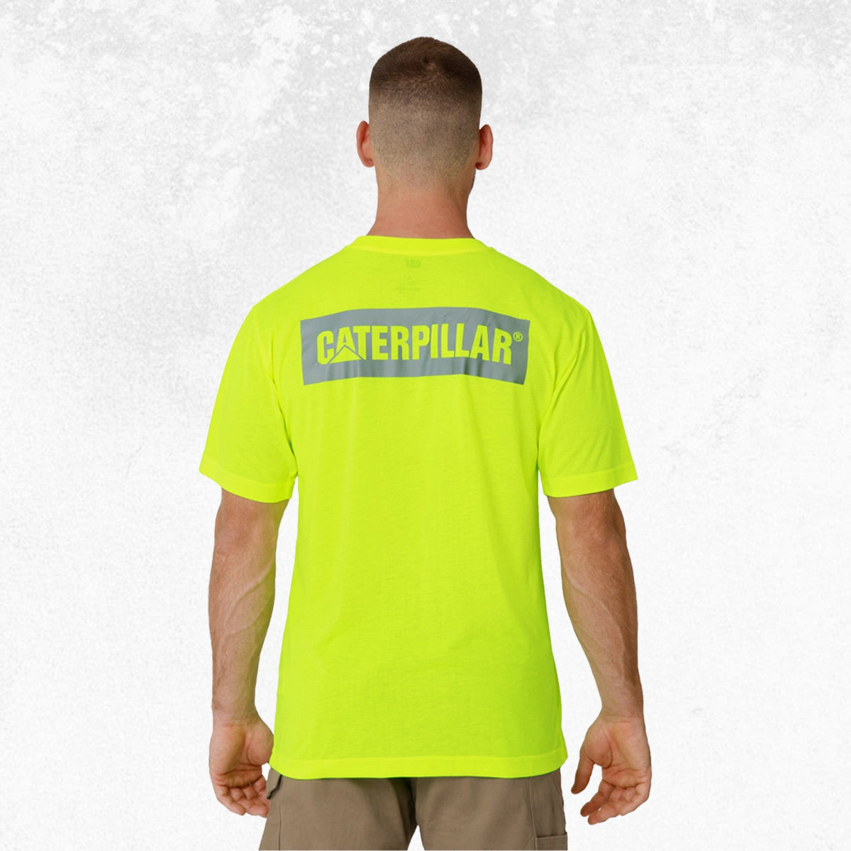 CAT Triton Block Short Sleeve Tee Hi Vis Yellow 3