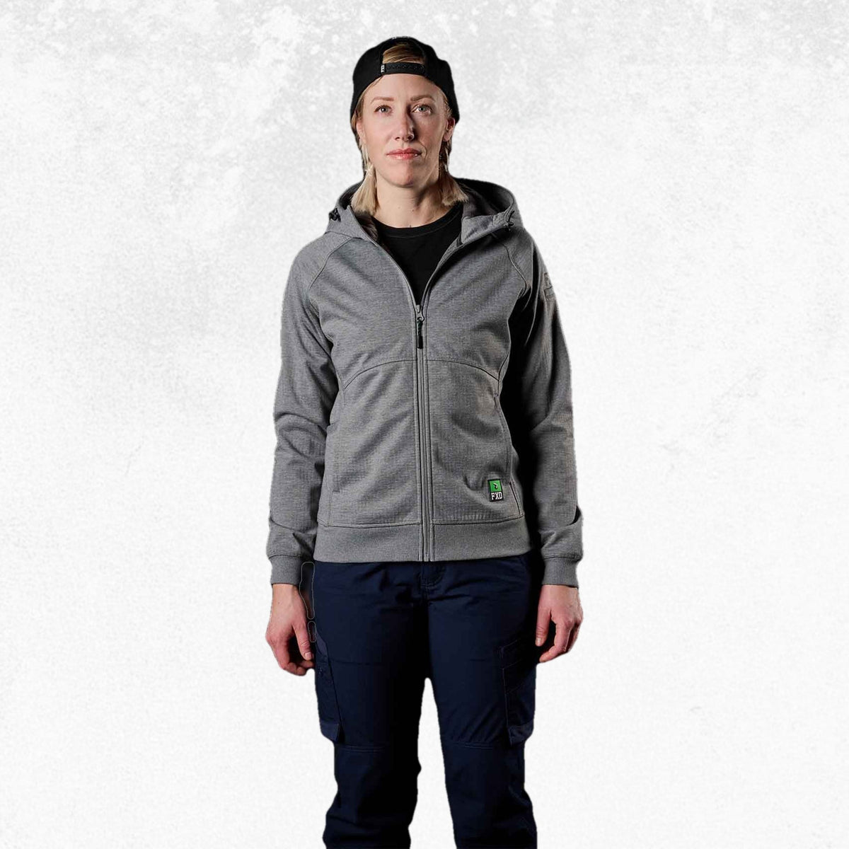 FXD WF-3W Women's Work Fleece Hoodie Charcoal Marle 1