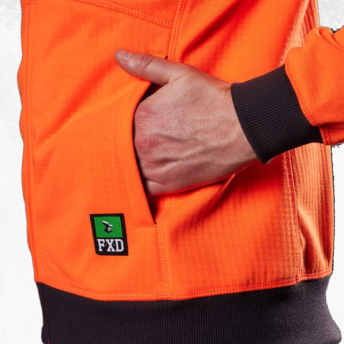 FXD WF-3W Women's Work Fleece Hoodie Hi Vis Orange 5