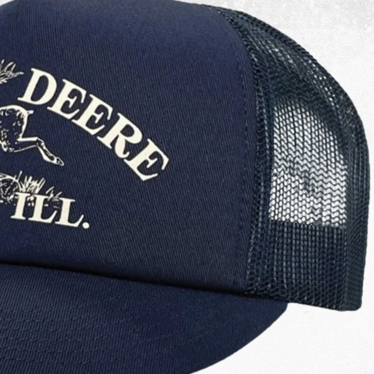 John Deere 5 Panel Trucker Cap with Printed Vintage Logo