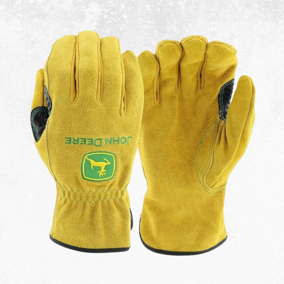 John Deere Split Cowhide Leather Drivers Gloves