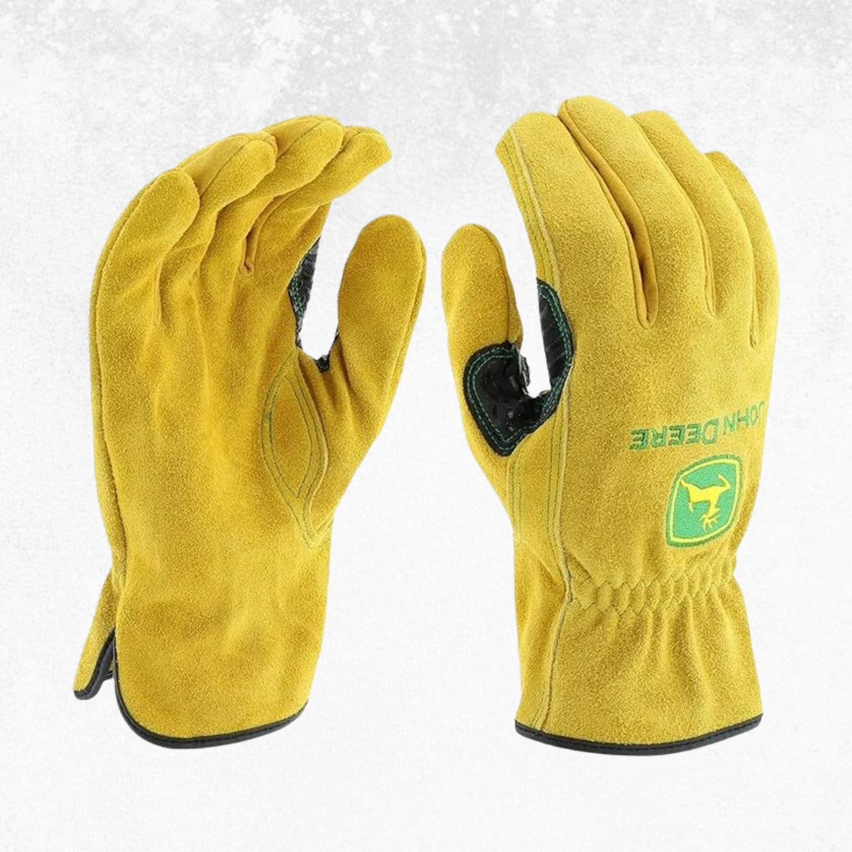 John Deere Split Cowhide Leather Drivers Gloves