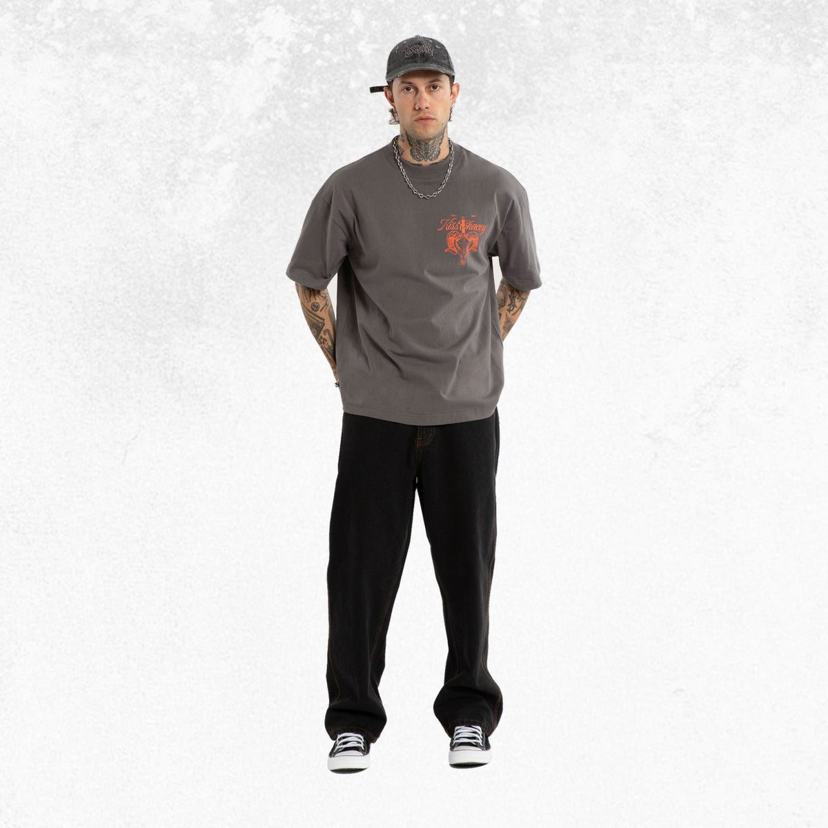 Kiss Chacey Ram Street Tee Charcoal 1