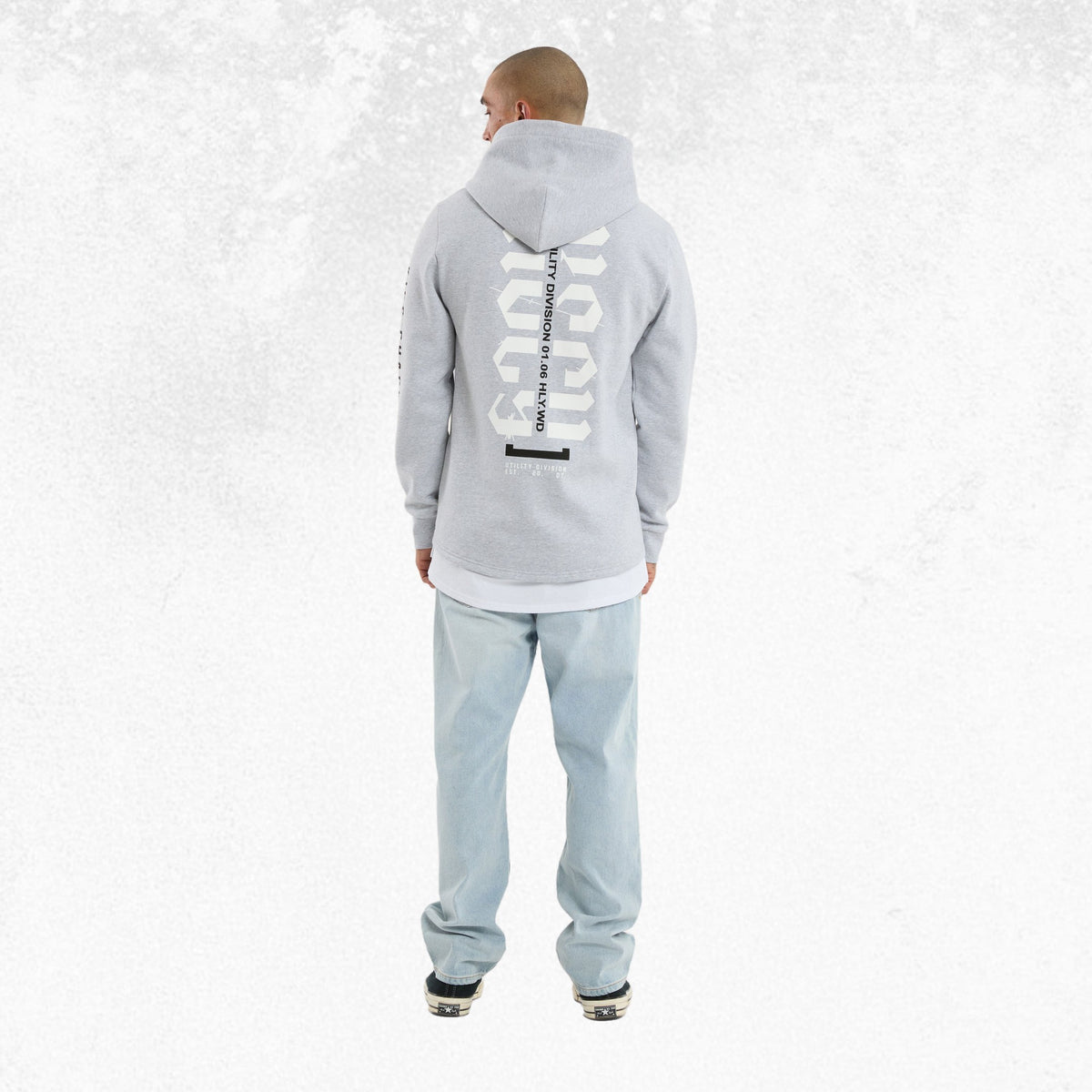 Kiss Chacey Sharp Layered Hoodie Grey Marle 2