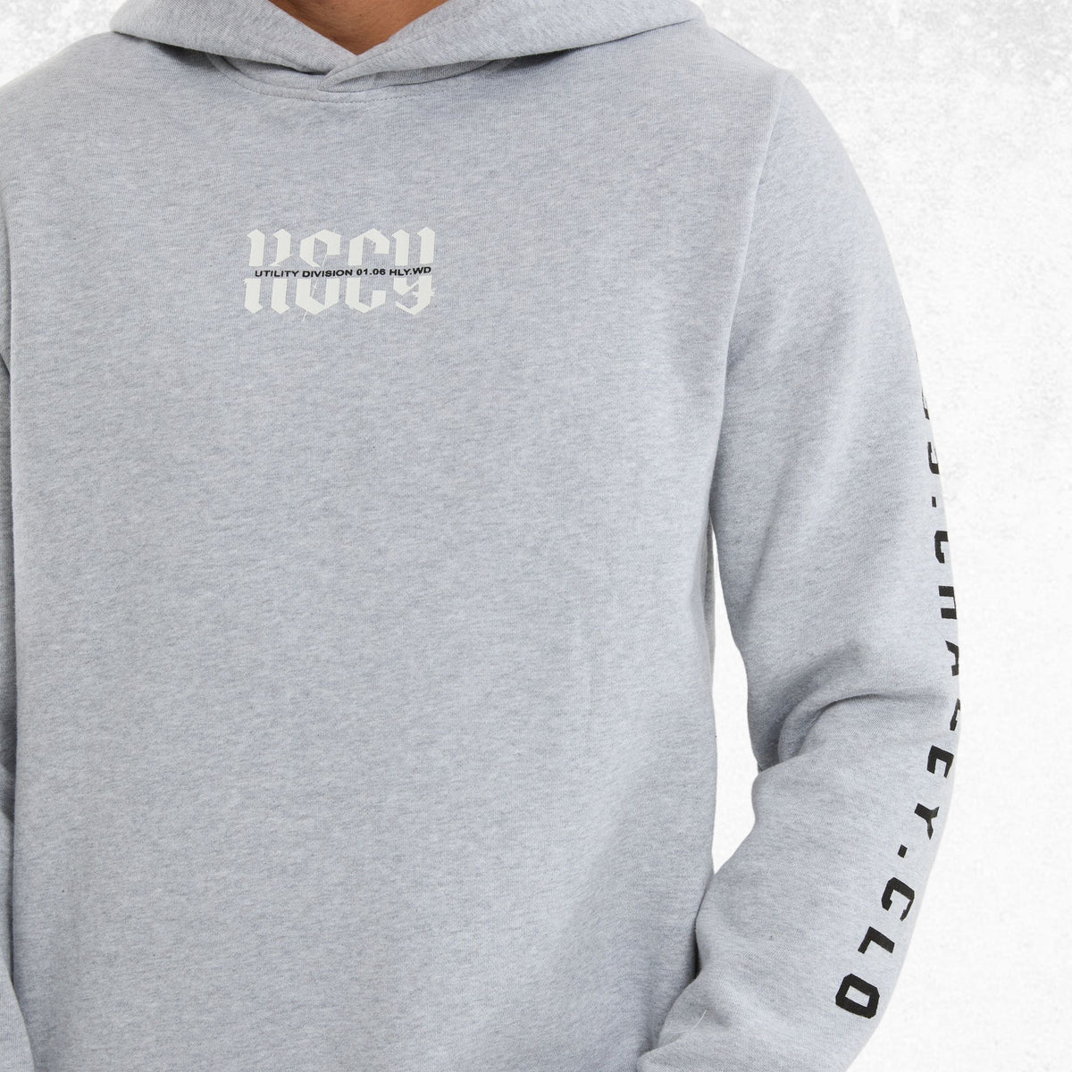 Kiss Chacey Sharp Layered Hoodie Grey Marle 4