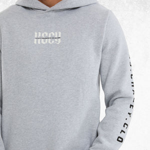Kiss Chacey Sharp Layered Hoodie Grey Marle 4