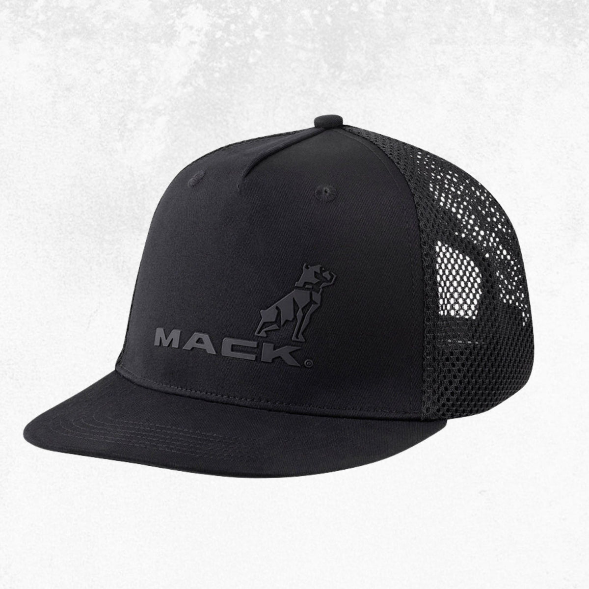 Mack Flat Brim Black on Black Trucker Cap