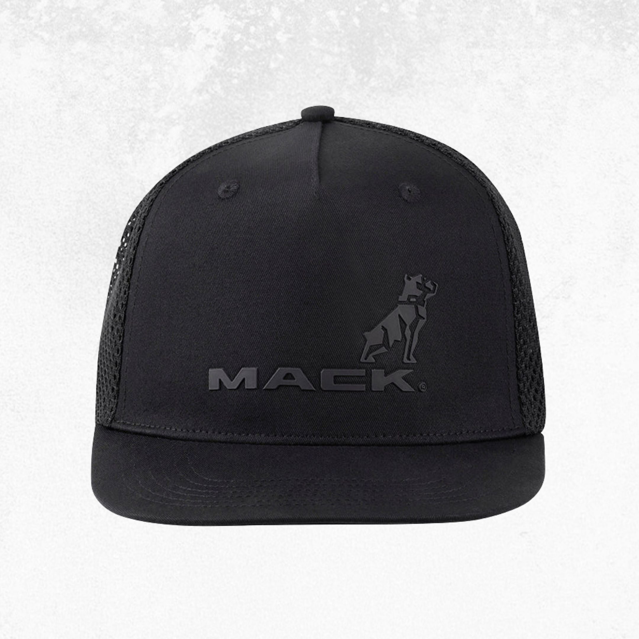 Mack Flat Brim Black on Black Trucker Cap